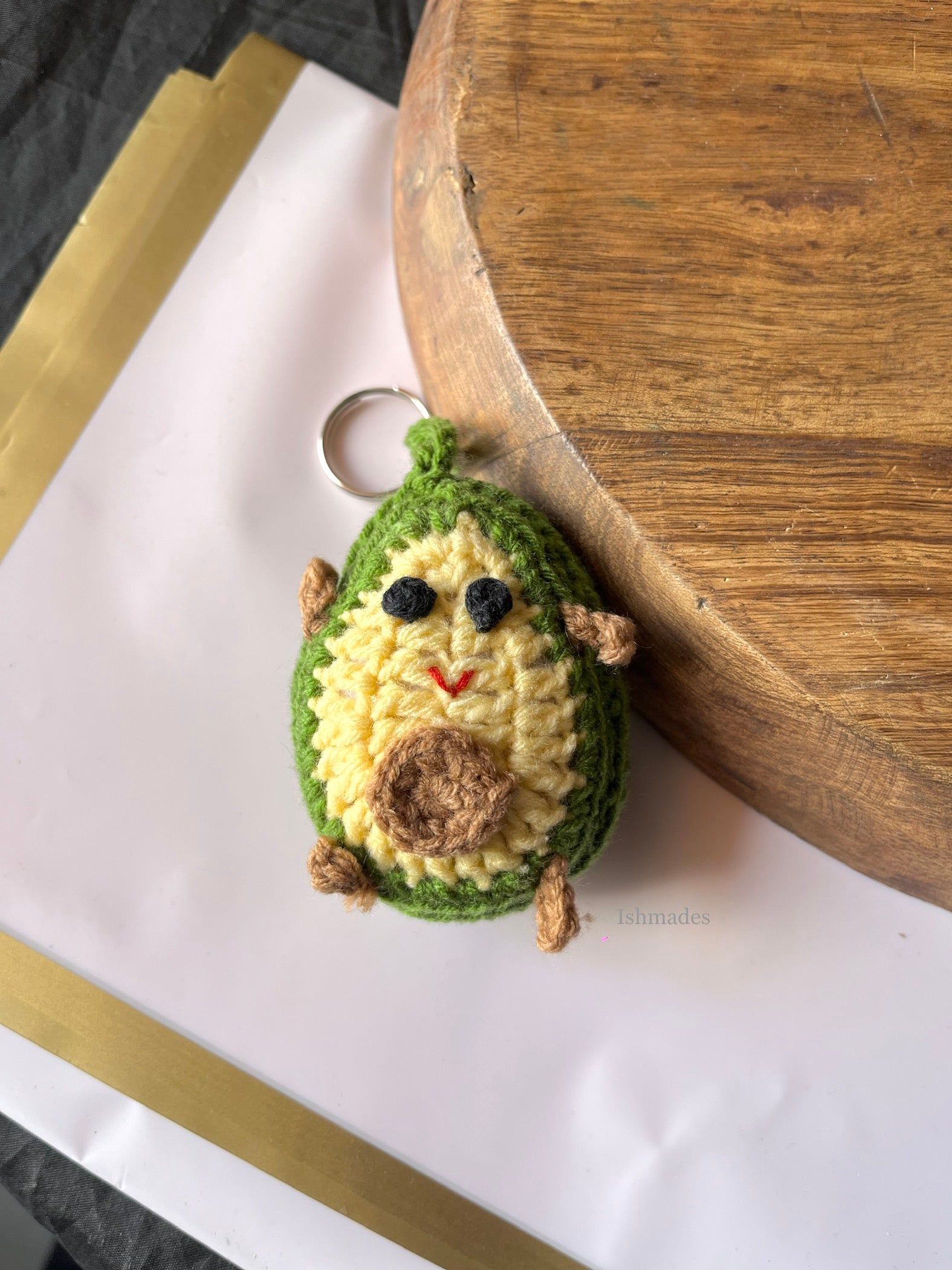 Avocado Crochet Keychain